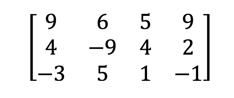 stačiakampio matricos pavyzdys