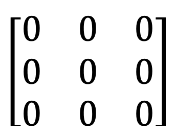 nulinės matricos pavyzdys