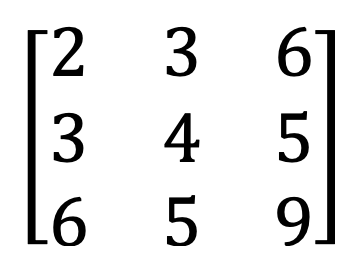 simetriškos matricos pavyzdys