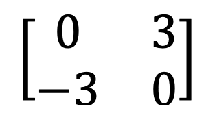 esempio di matrice antisimmetrica